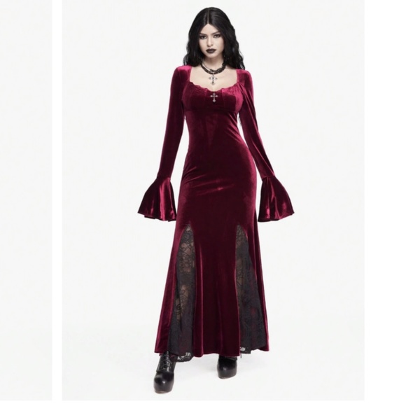 ROMWE Dresses & Skirts - Elegant Velvet Long Sleeve Dress